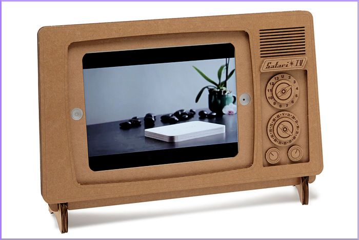 Cardboard iPad TV stand